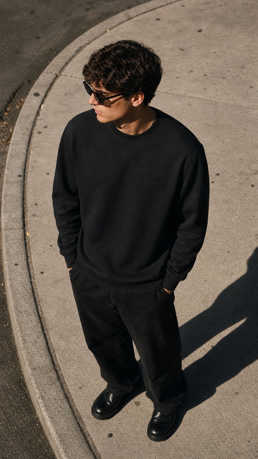AI product shot of Crewneck Classic, Men - Black