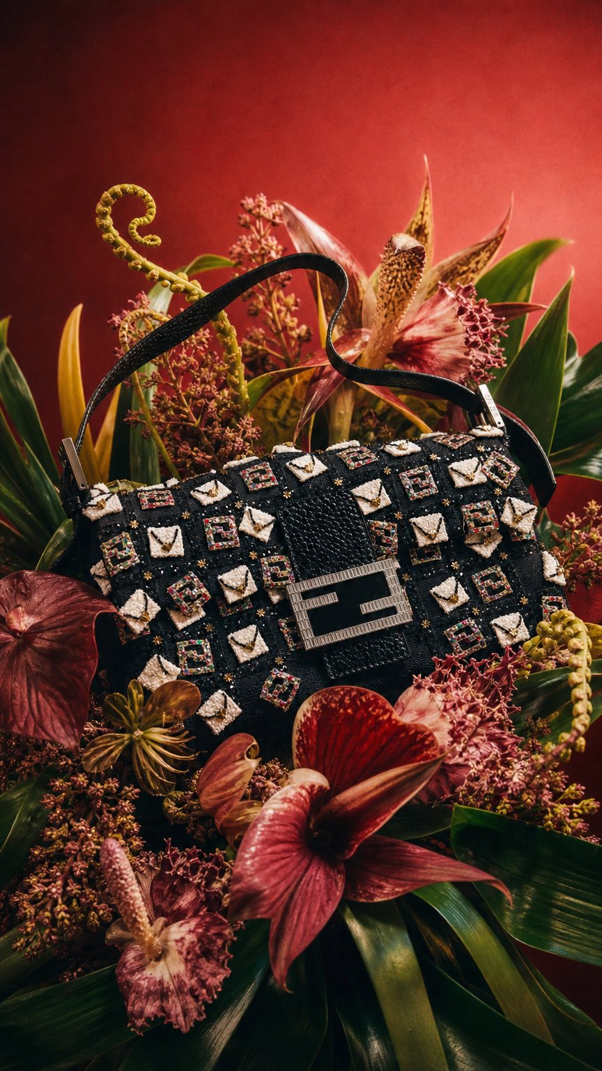 AI product shot of Fendi Love Letter Baguette
