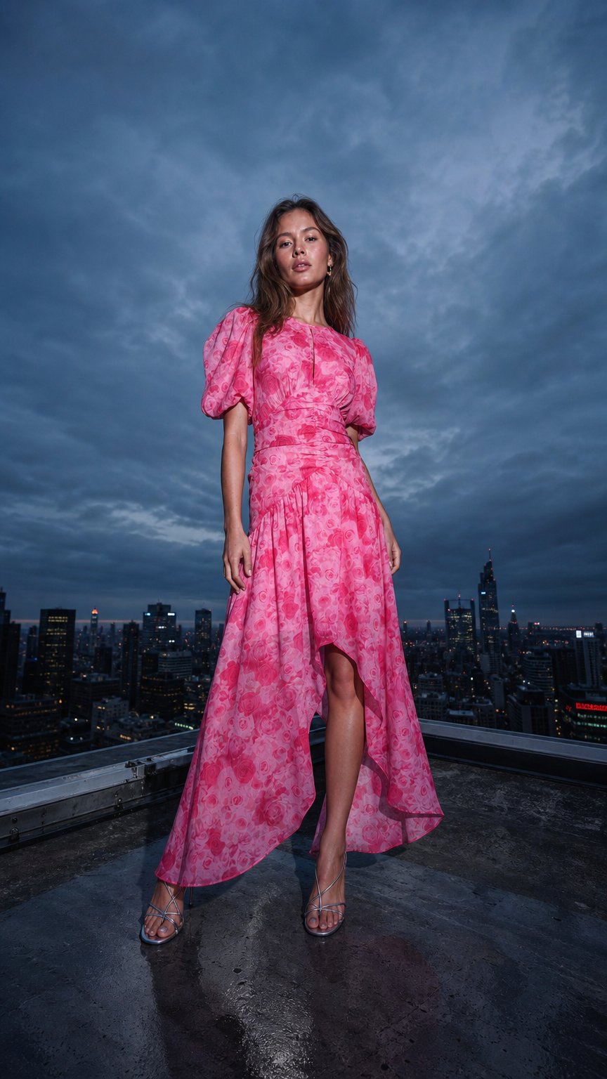 AI product shot of Elainecras Dress - Pink Rosegarden