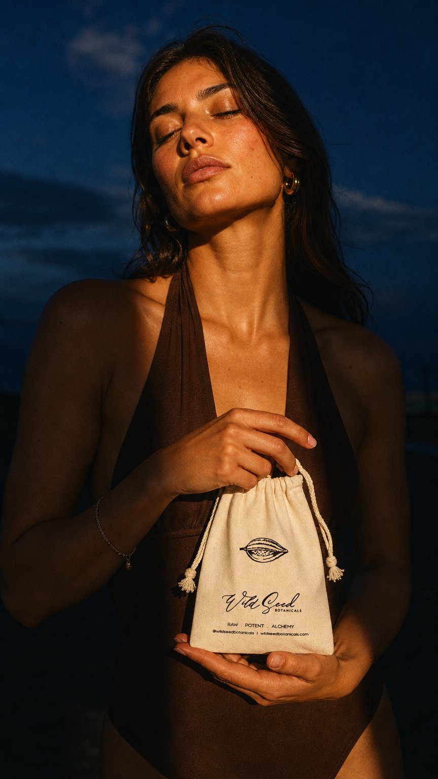AI product shot of WSB Organic Drawstring Bags