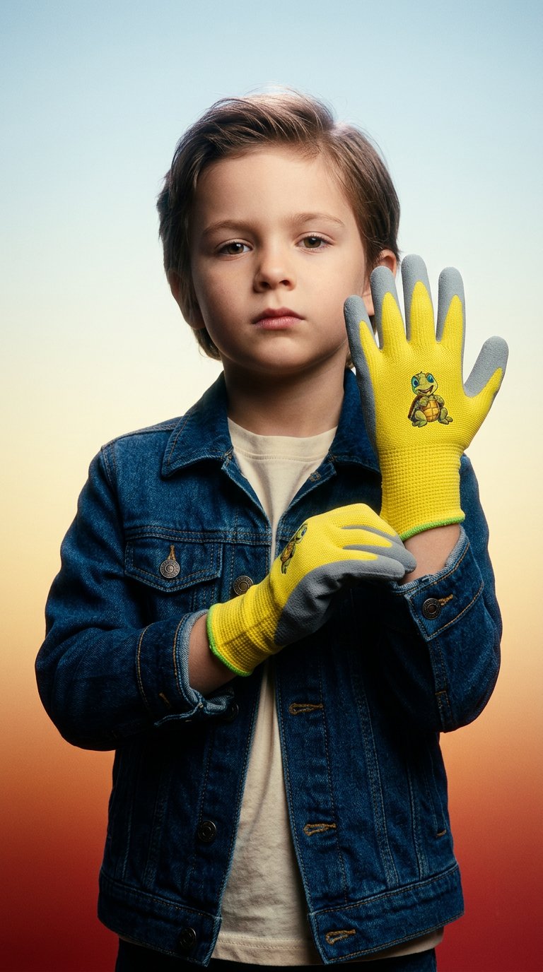 AI product shot of Dětské rukavice povrstvené KIDS