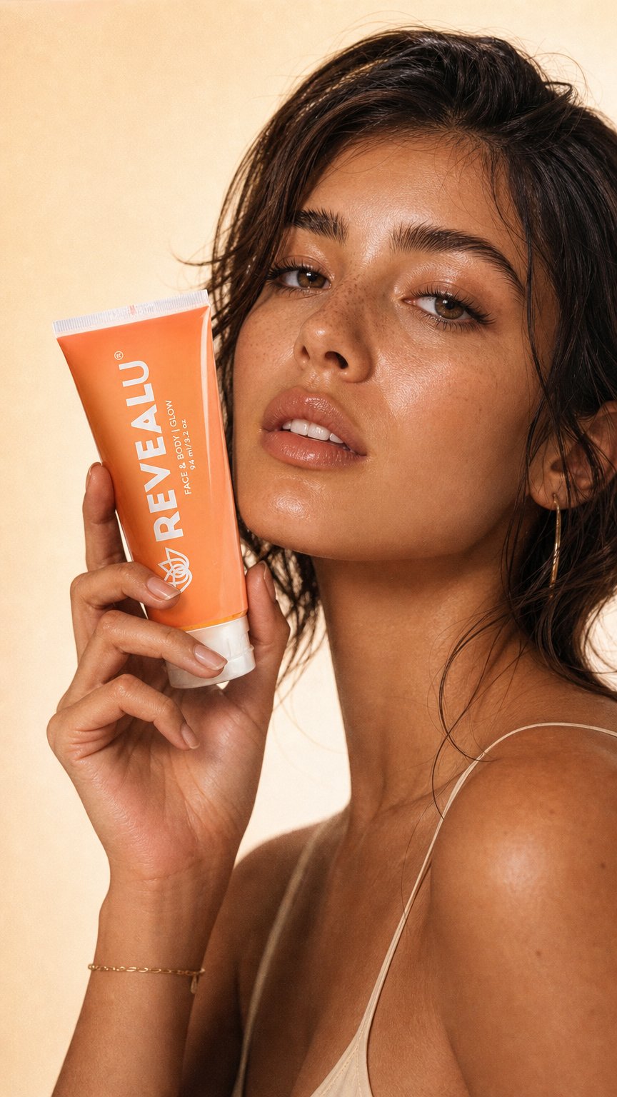 AI product shot of GLOW face & body gel