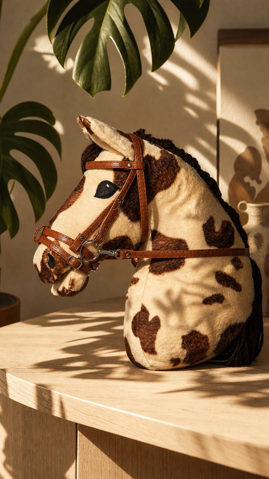 AI product shot of Hobby Horse Dakota - Srokaty (Konik na kiju) A3