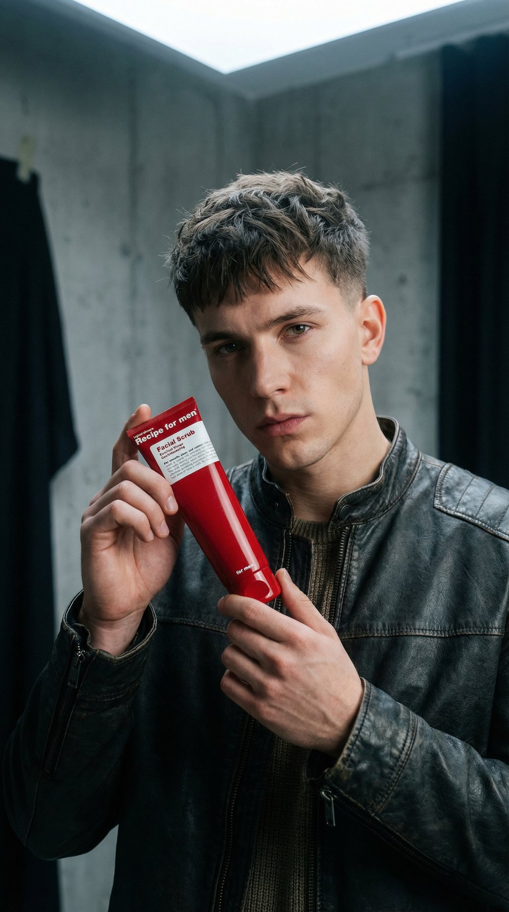 AI product shot of Recipe For Men Facial Scrub