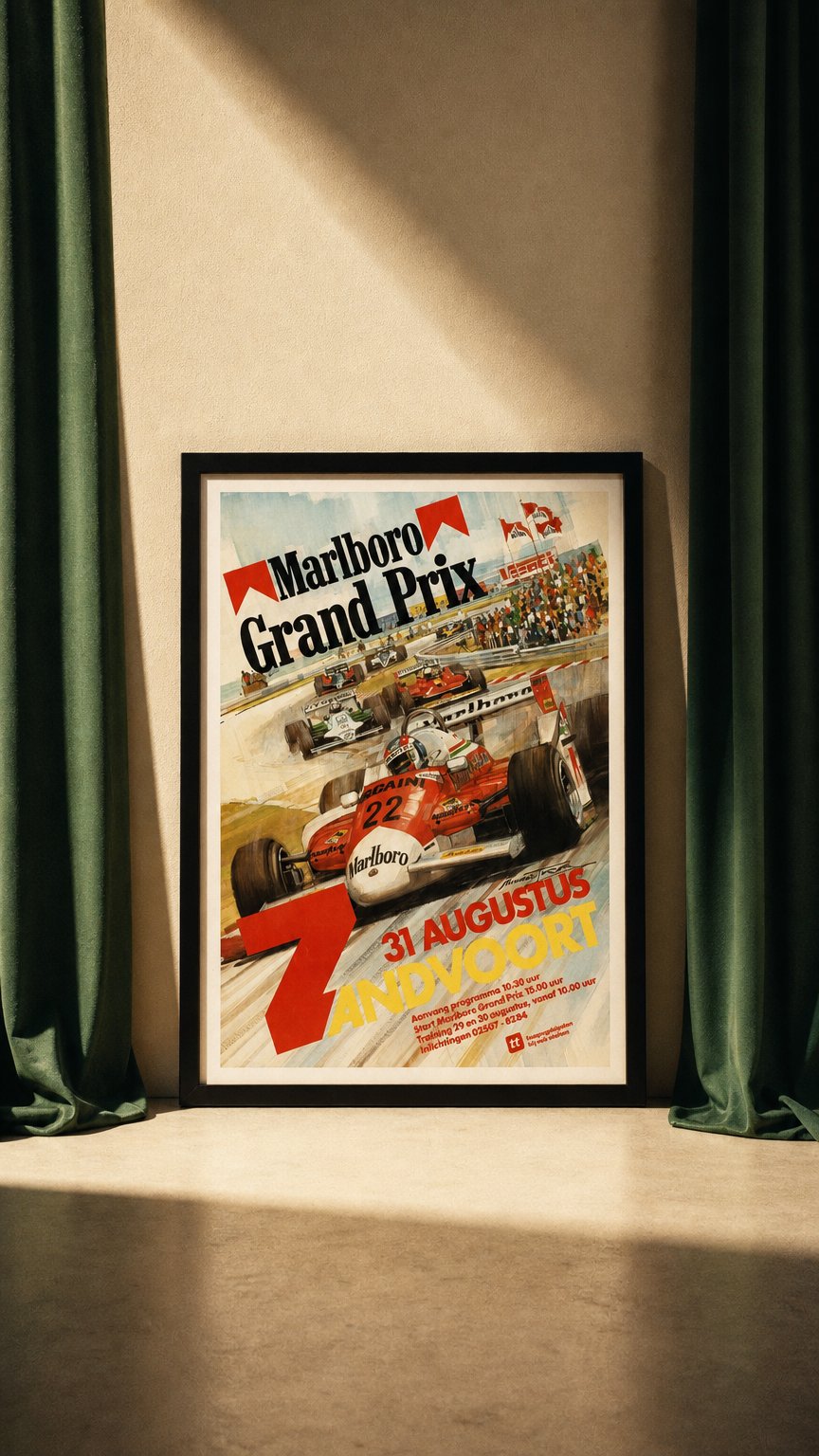 AI product shot of Formula 1 Poster - Marlboro Grand Prix Zandvoort