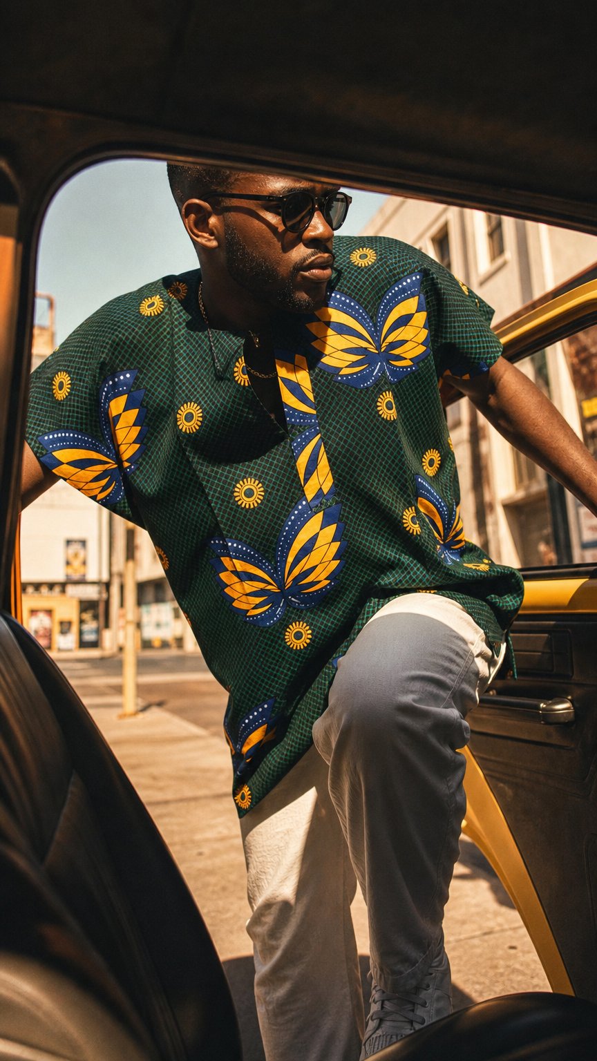 AI product shot of Sidi African Print Dashiki