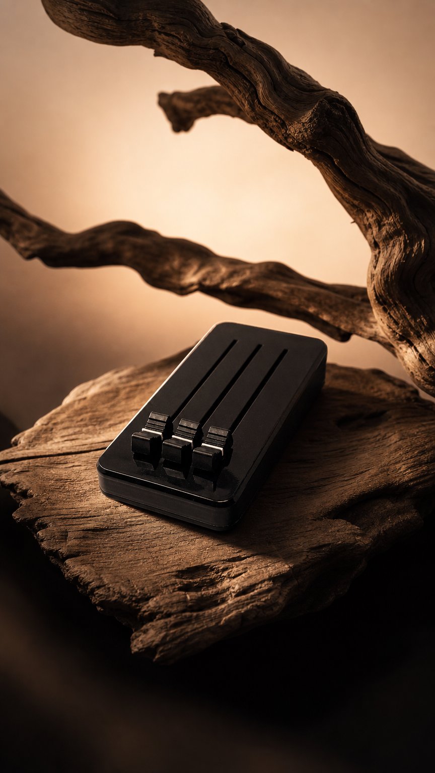 AI product shot of Sparrow 3x100mm MIDI controller