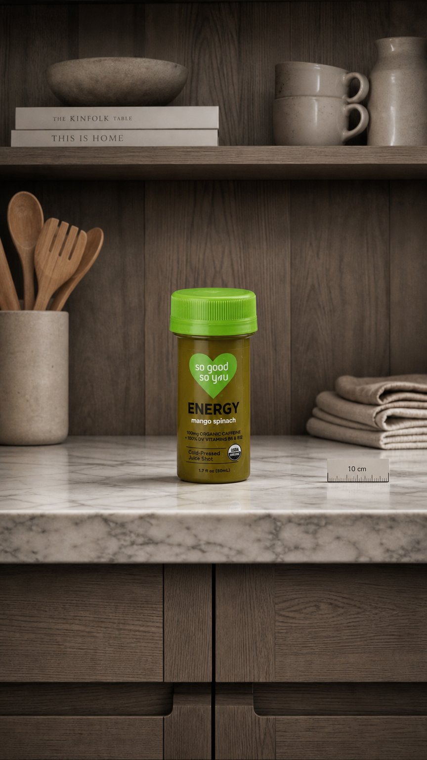 AI product shot of So Good So You Energy Probiotic Shot