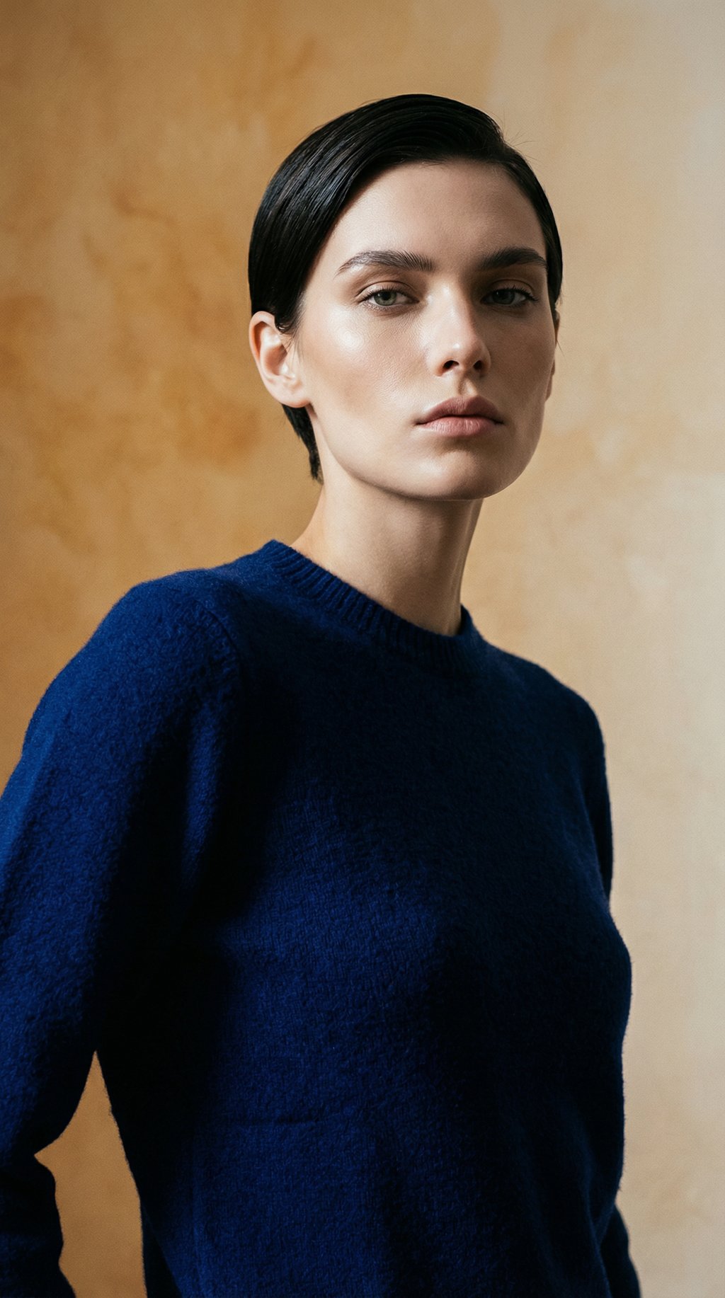 AI product shot of Hemp-cotton sweater - Navy