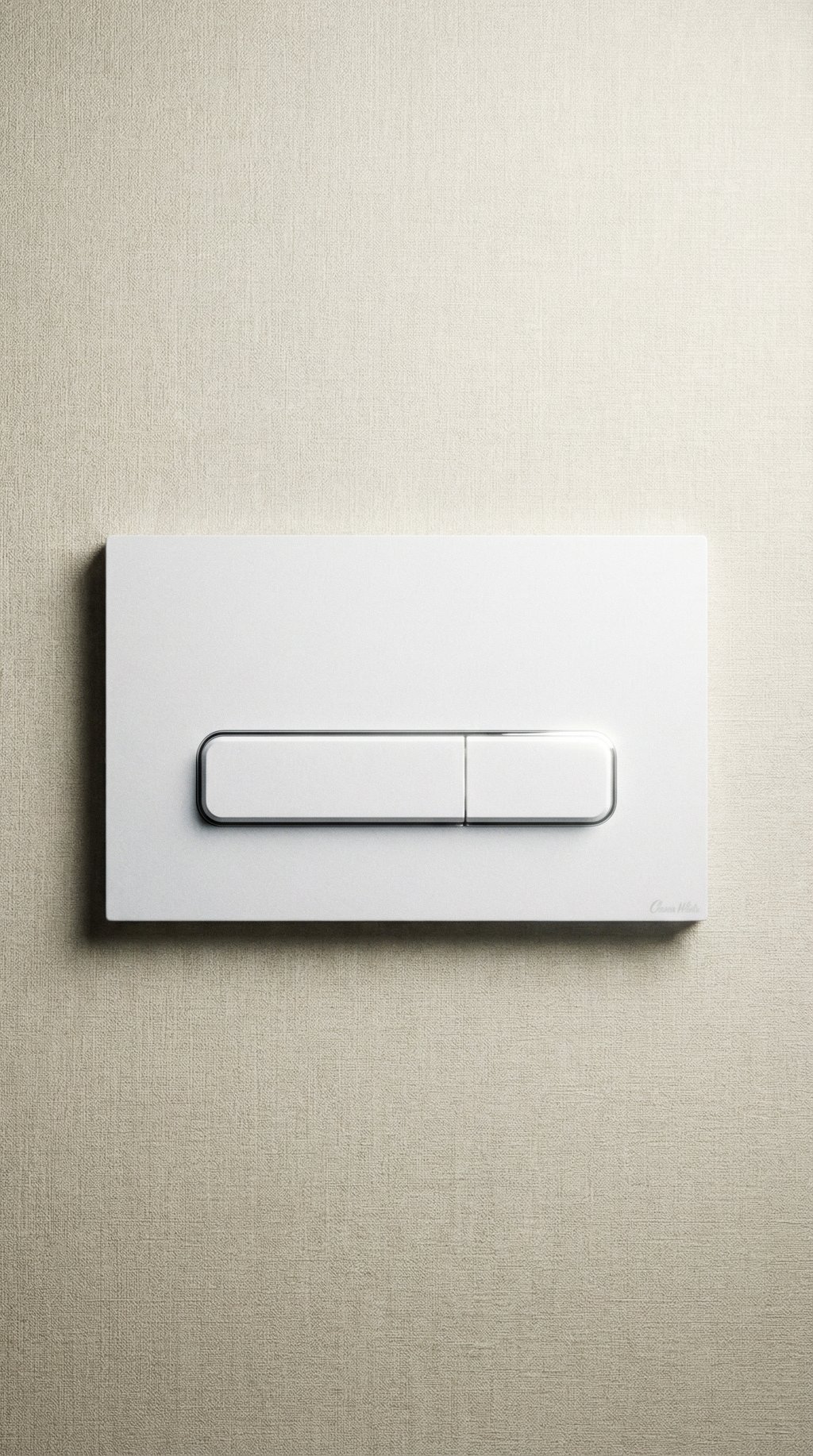 AI product shot of CleanWave® pneumatic push button (white)