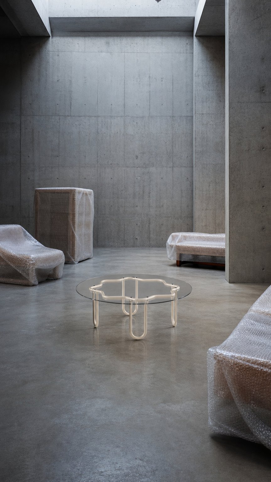 AI product shot of Yonder Coffee Table - Cream / Clear