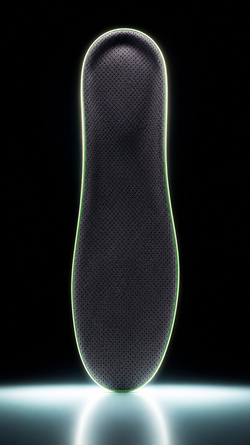 AI product shot of Akrolimb custom 3D printed insoles