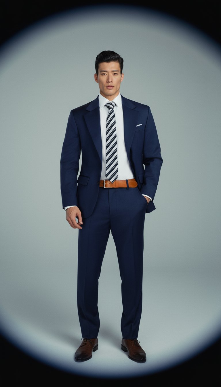 AI product shot of Royal Blue Performance Stretch Suit