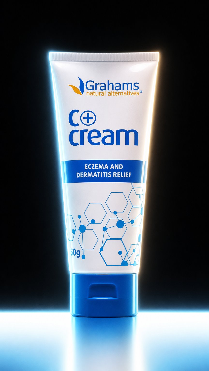AI product shot of C+ Eczema & Dermatitis Cream