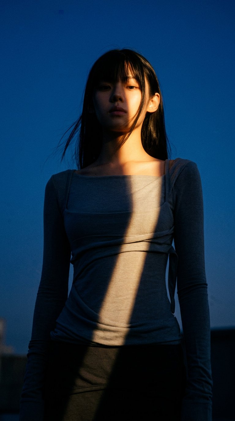 AI product shot of Layered Bustier Long Sleeve (FL-105_Gray)