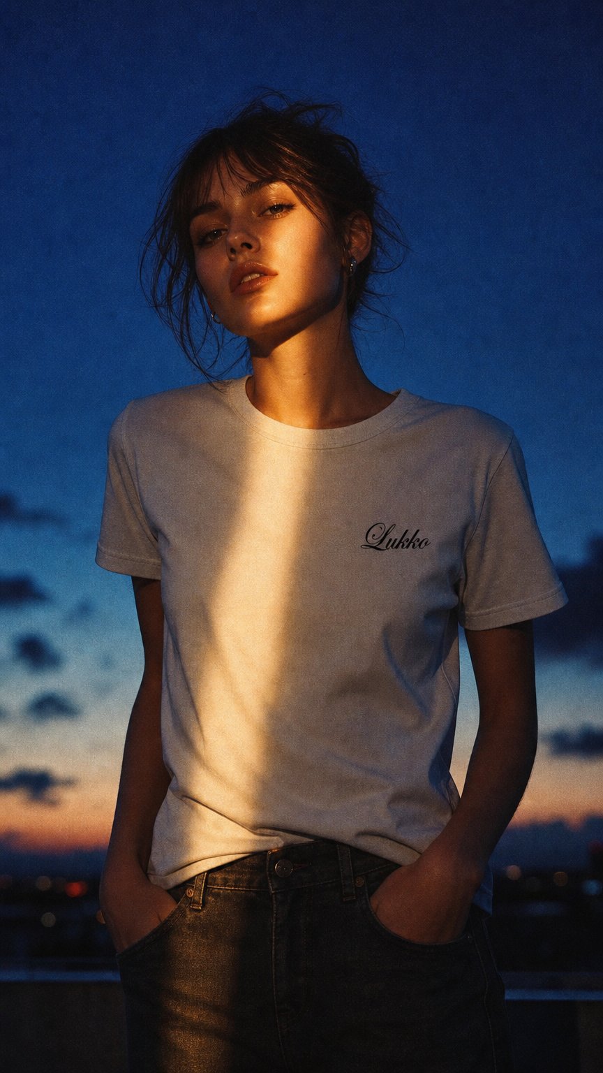 AI product shot of Lukko T-shirt: signature (W)