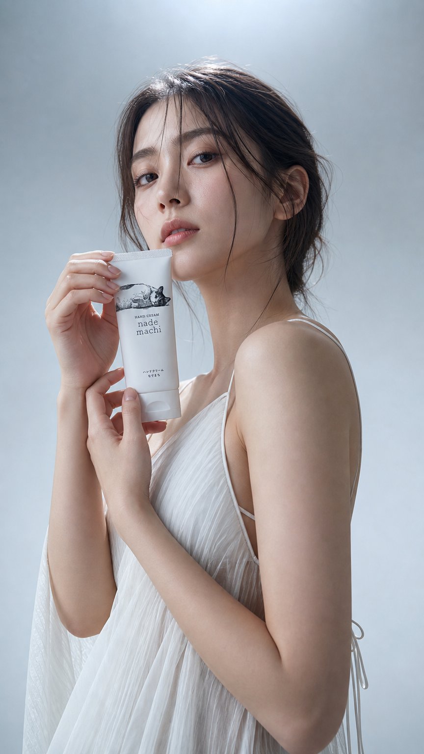 AI product shot of ハンドクリーム なでまち