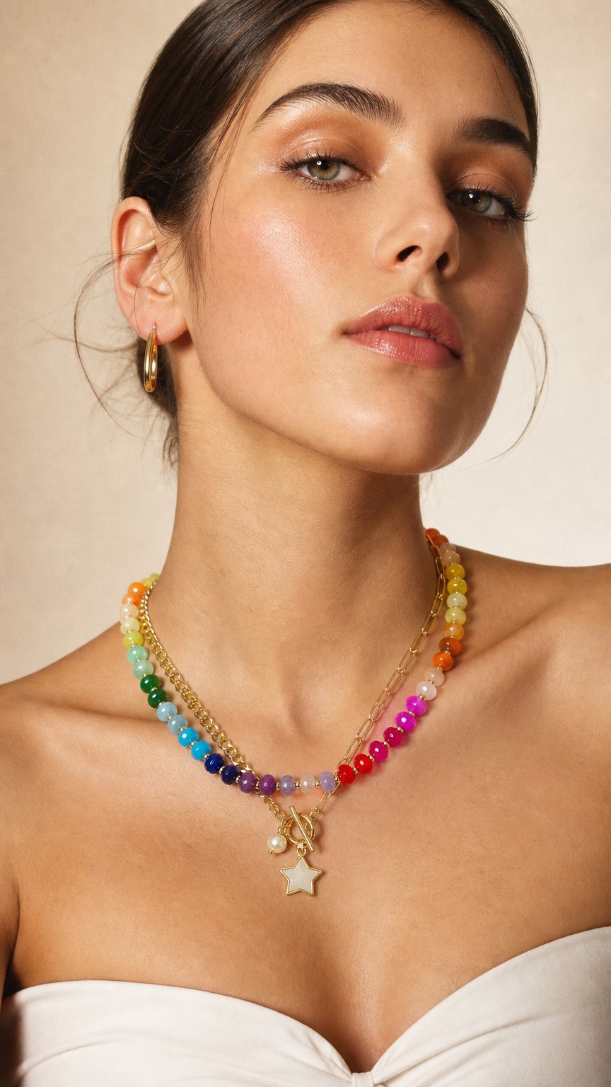 AI product shot of Gwyneth Gemstone Candy Necklace