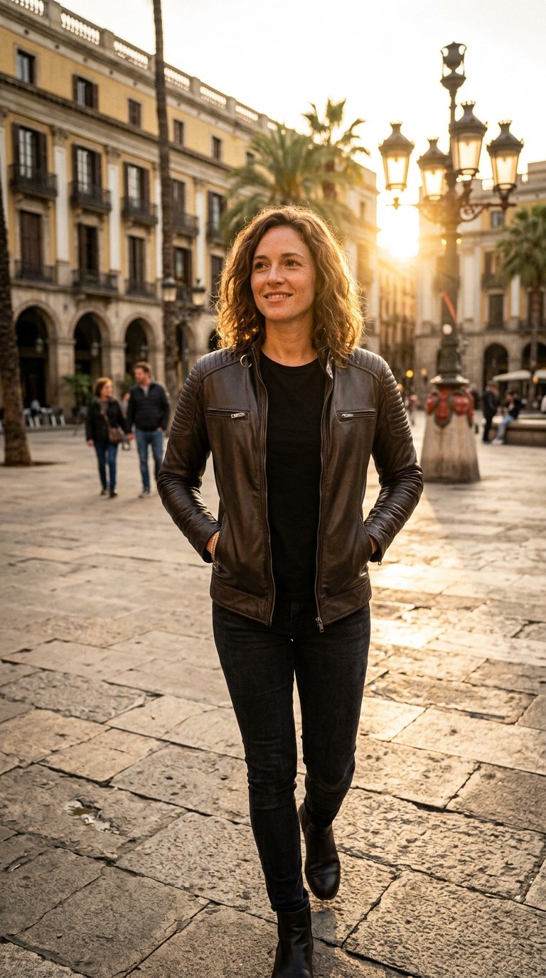 AI product shot of Elite Commander Leather Jacket