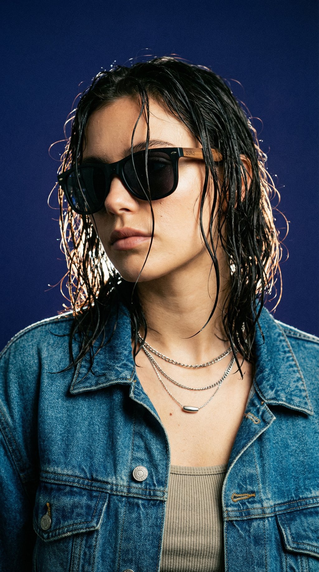 AI product shot of Runaway Wooden Sunglasses