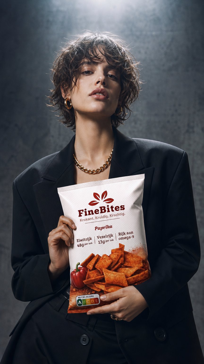 AI product shot of FineBites Chips