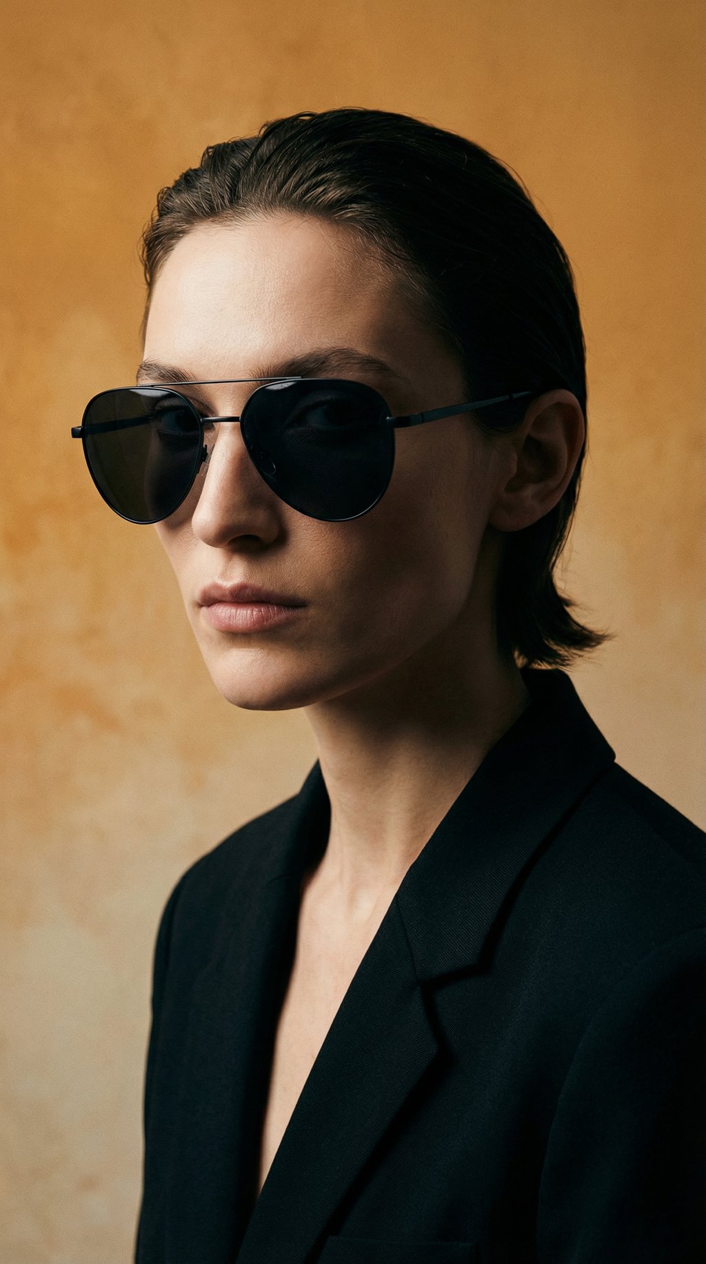 AI product shot of ART 39025 Aviator C1 Black Sunglasses