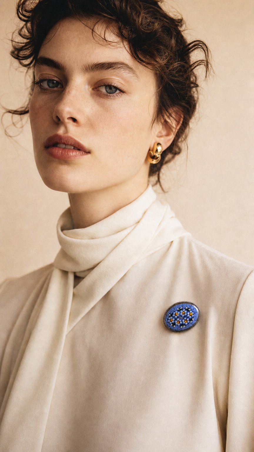 AI product shot of Fiorella - Vintage Italian Micro Mosaic Brooch