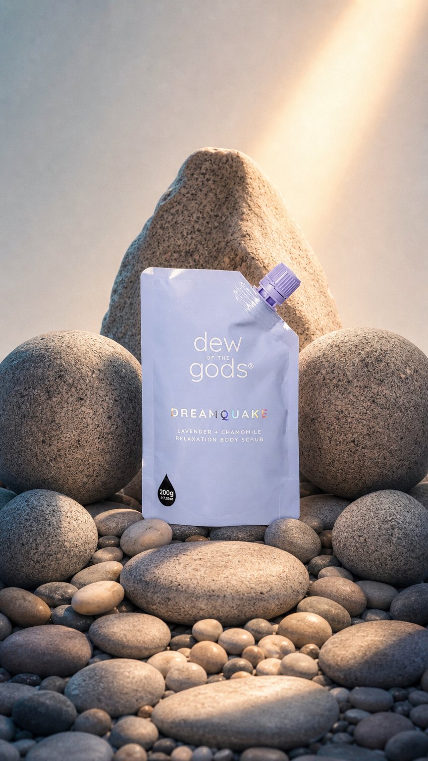 AI product shot of Dreamquake™ Nighttime Body Scrub