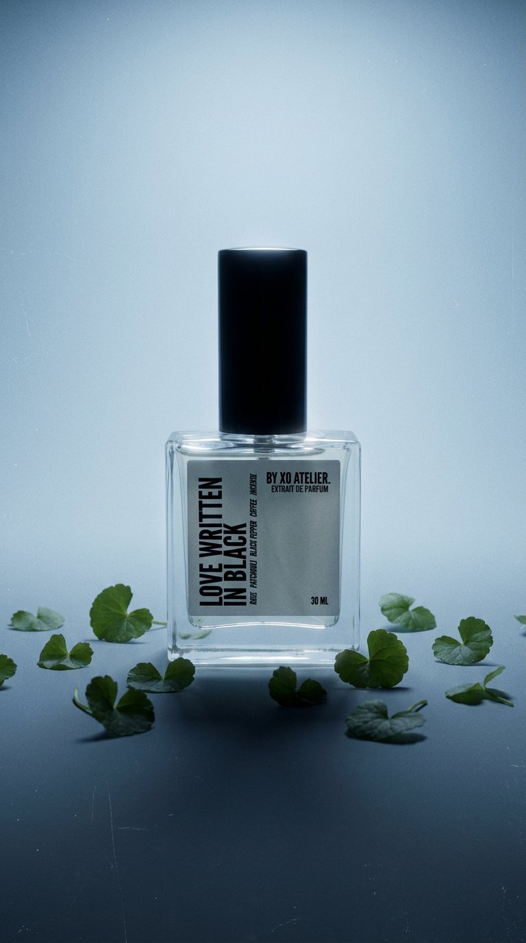 AI product shot of Love Written In Black· EXTRAIT
