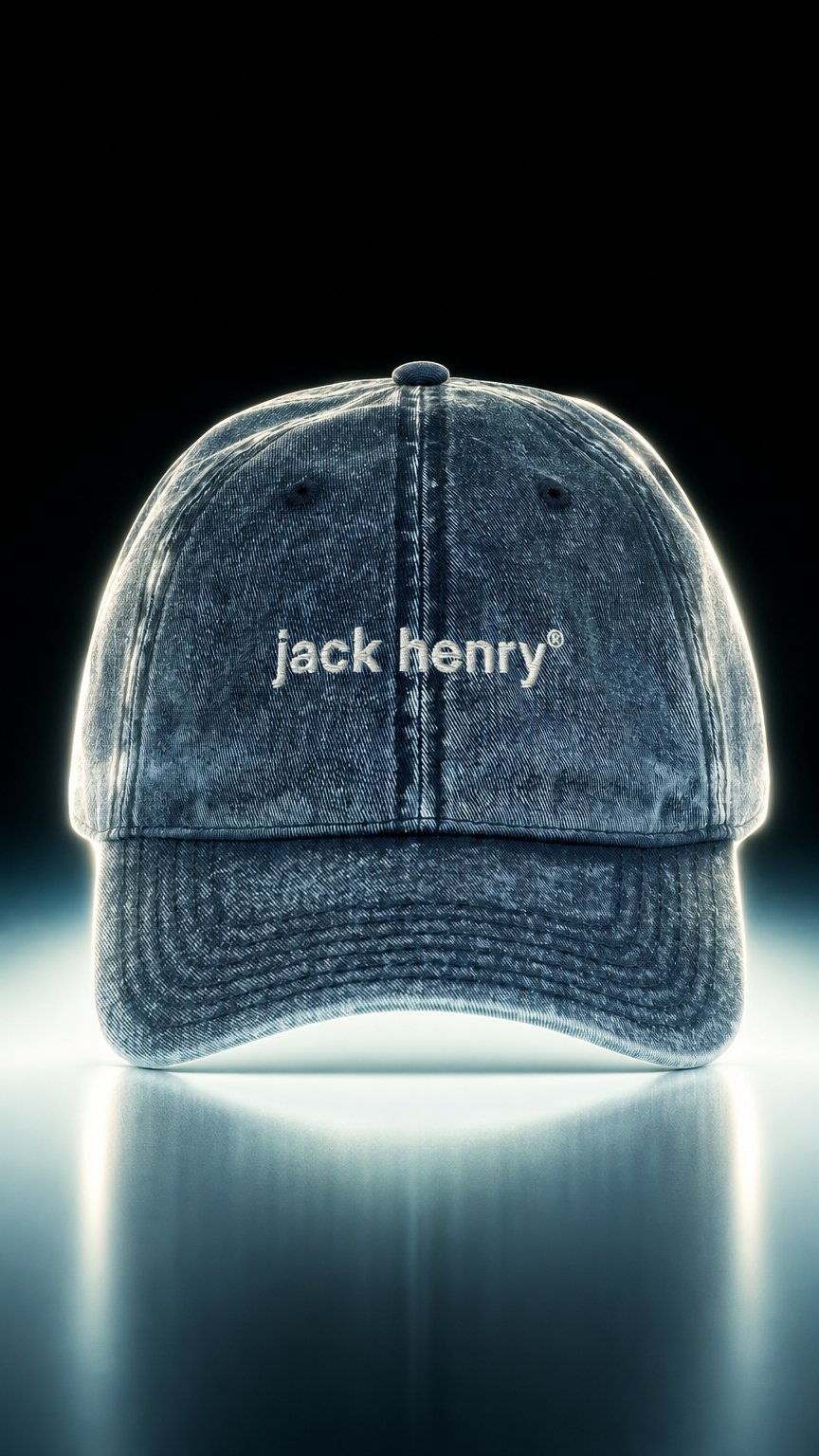 AI product shot of Jack Henry Vintage Twill Cap Washed Demin