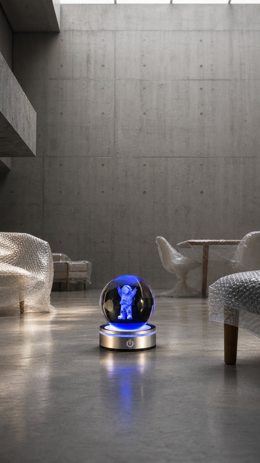 AI product shot of 🌌 3D Crystal Ambient Lamp