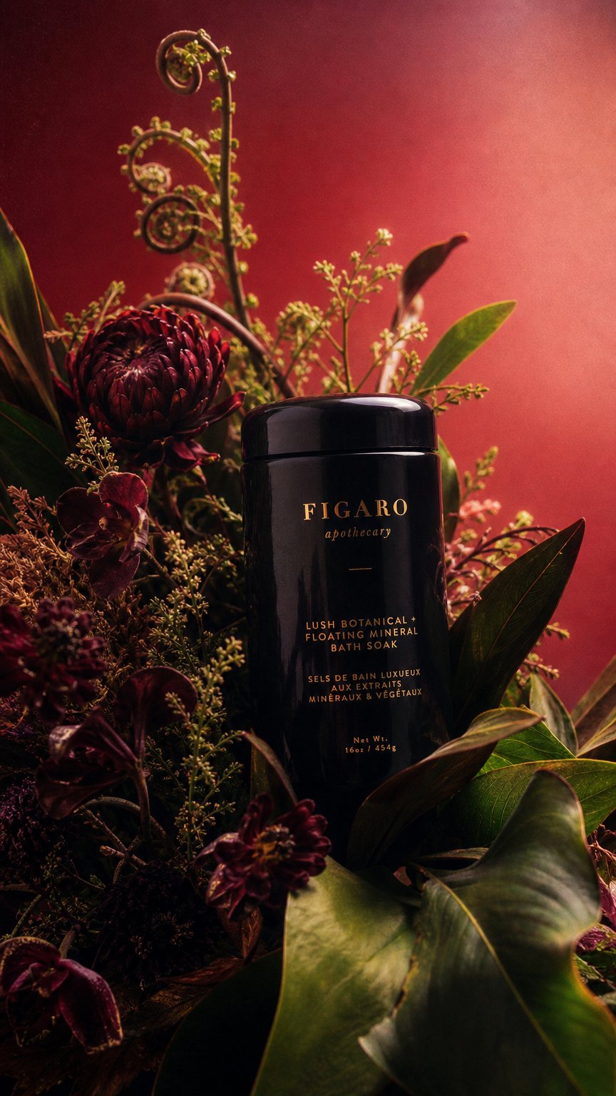 AI product shot of SPA - Lush Botanical + Floating Mineral Bath Soak