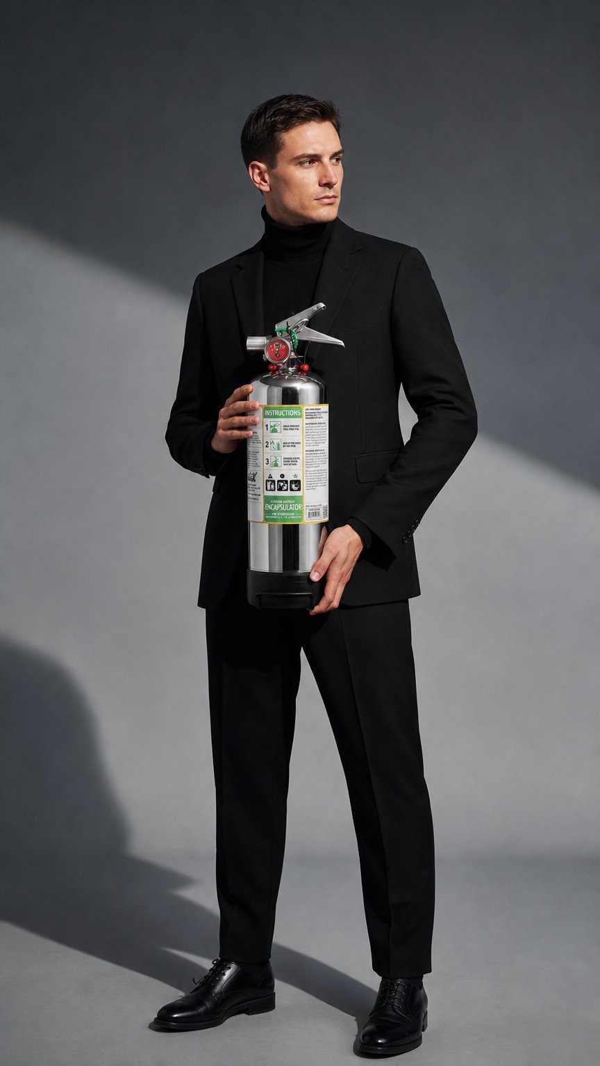 AI product shot of E-Firex Lithium Fire Extinguisher