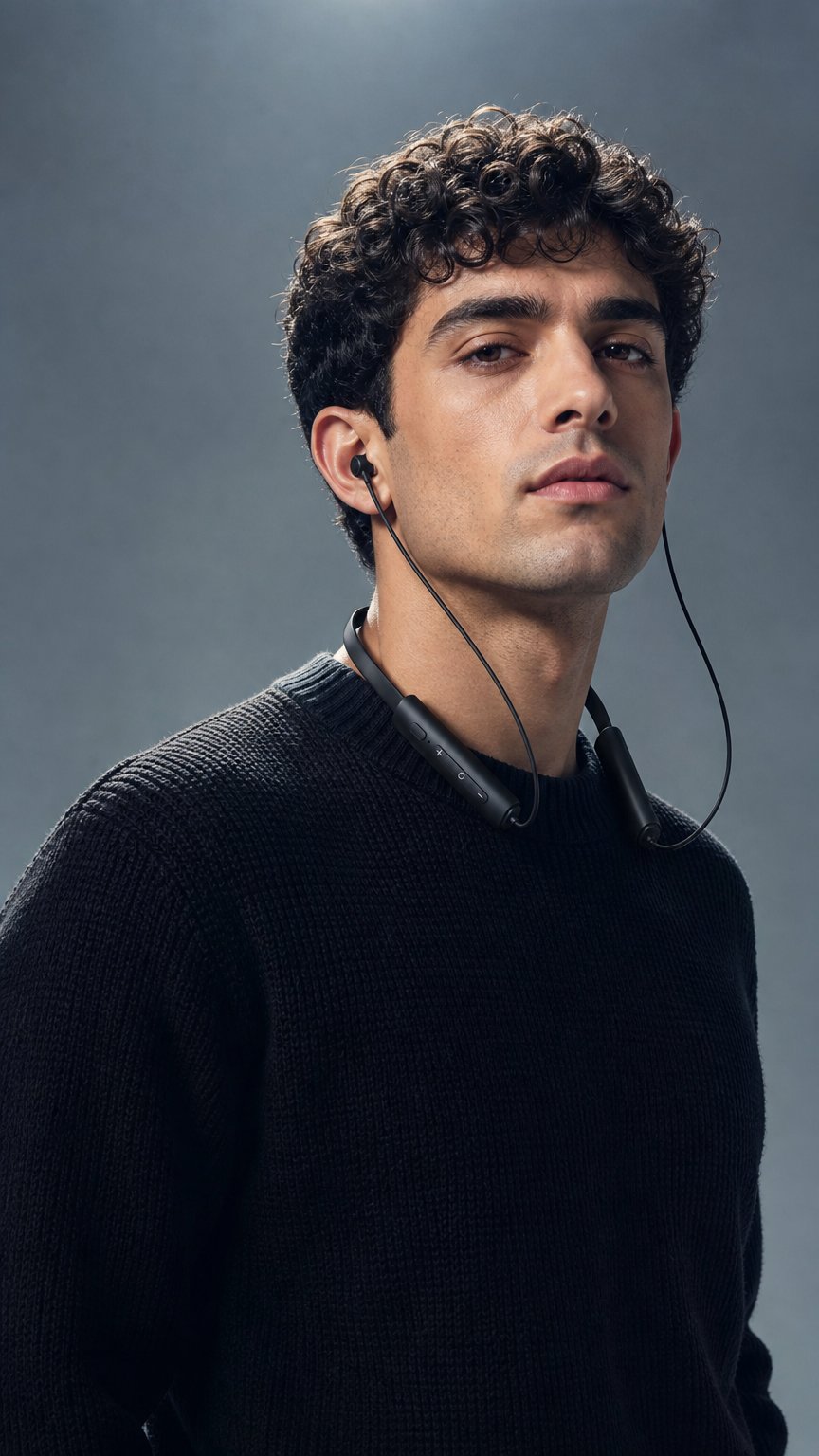 AI product shot of HAMMER Splendor 2 Bluetooth Neckband V6.0 & ENC with 50H Playtime (Black)