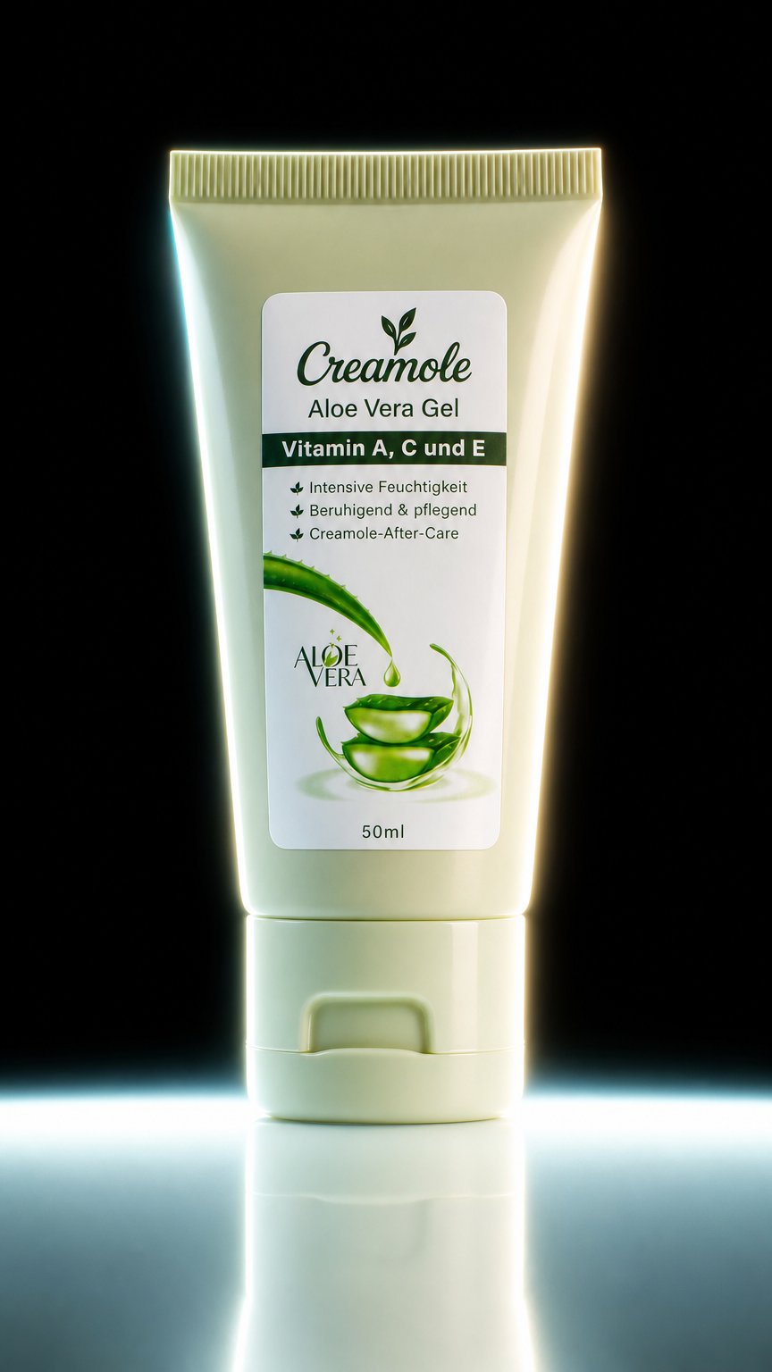 AI product shot of Creamole Aloe Vera Gel