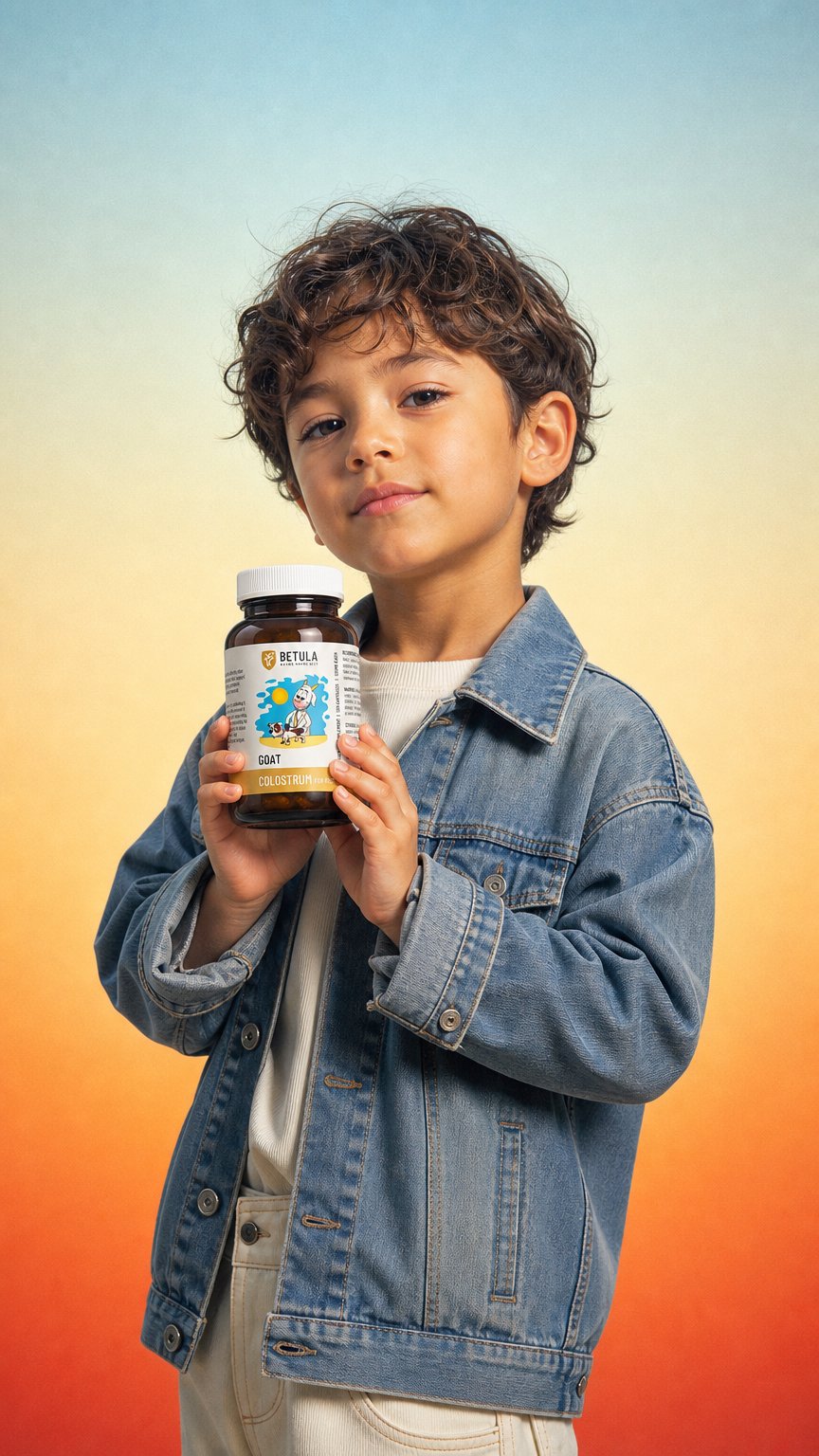AI product shot of COLOSTRUM FOR KIDS - VET ILLUSTRATION