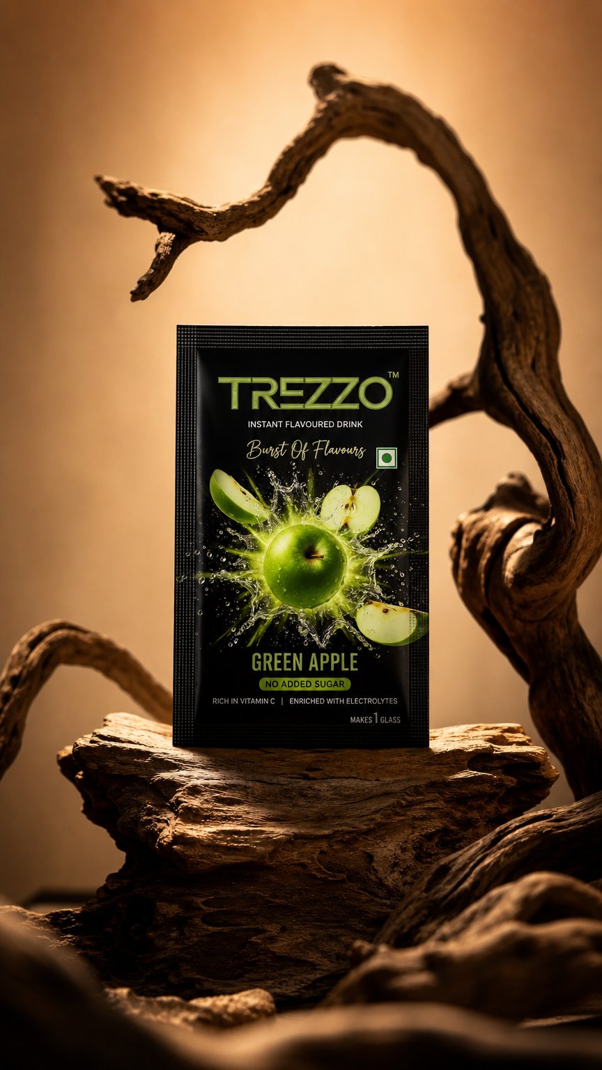 AI product shot of Apple — Electrolyte Sachet Mix