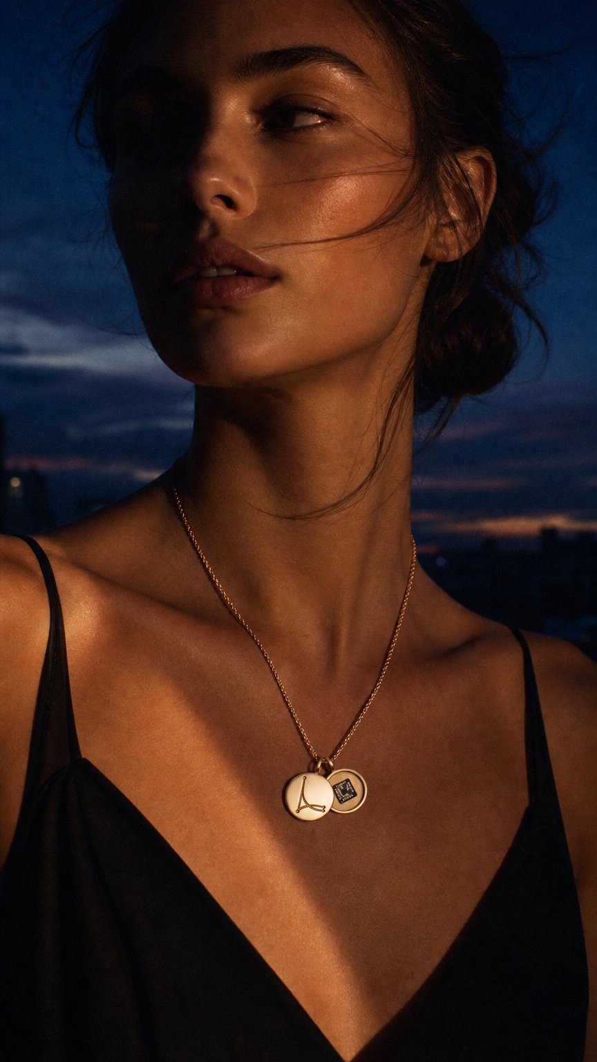 AI product shot of Linea - Smart posture necklace