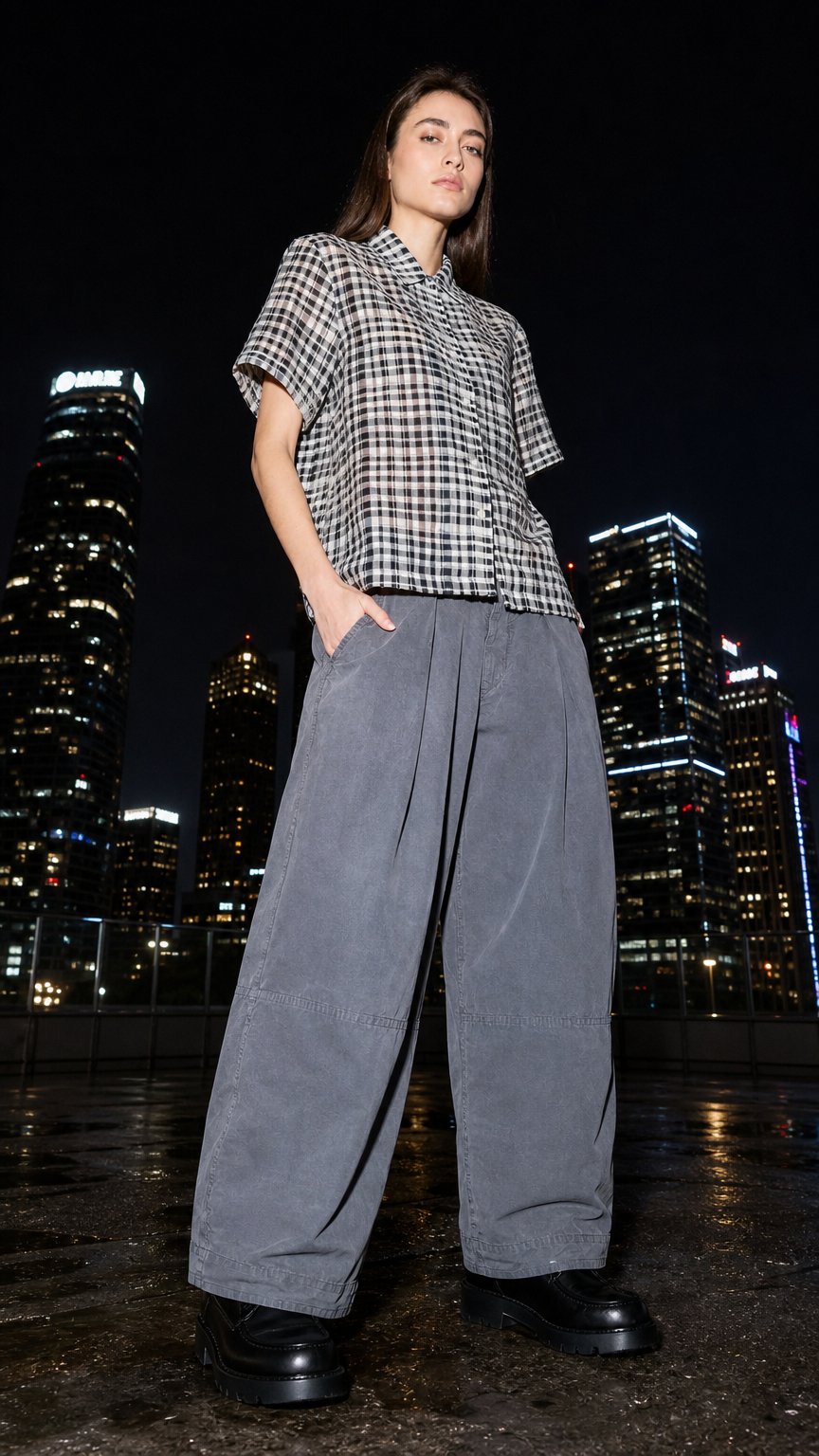 AI product shot of Vegas Shirt Charcoal/Off White