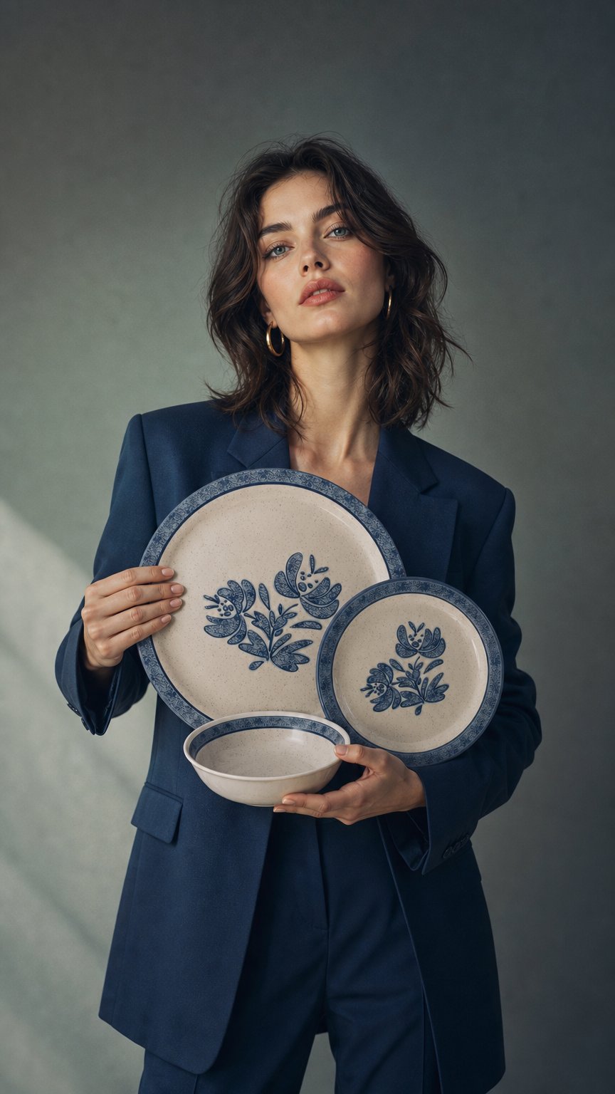 AI product shot of Yorktowne  Outdoor Melamine Dinnerware Set