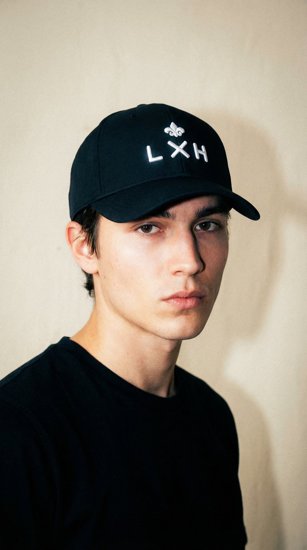 AI product shot of Black Nylon “Heritage” Cap