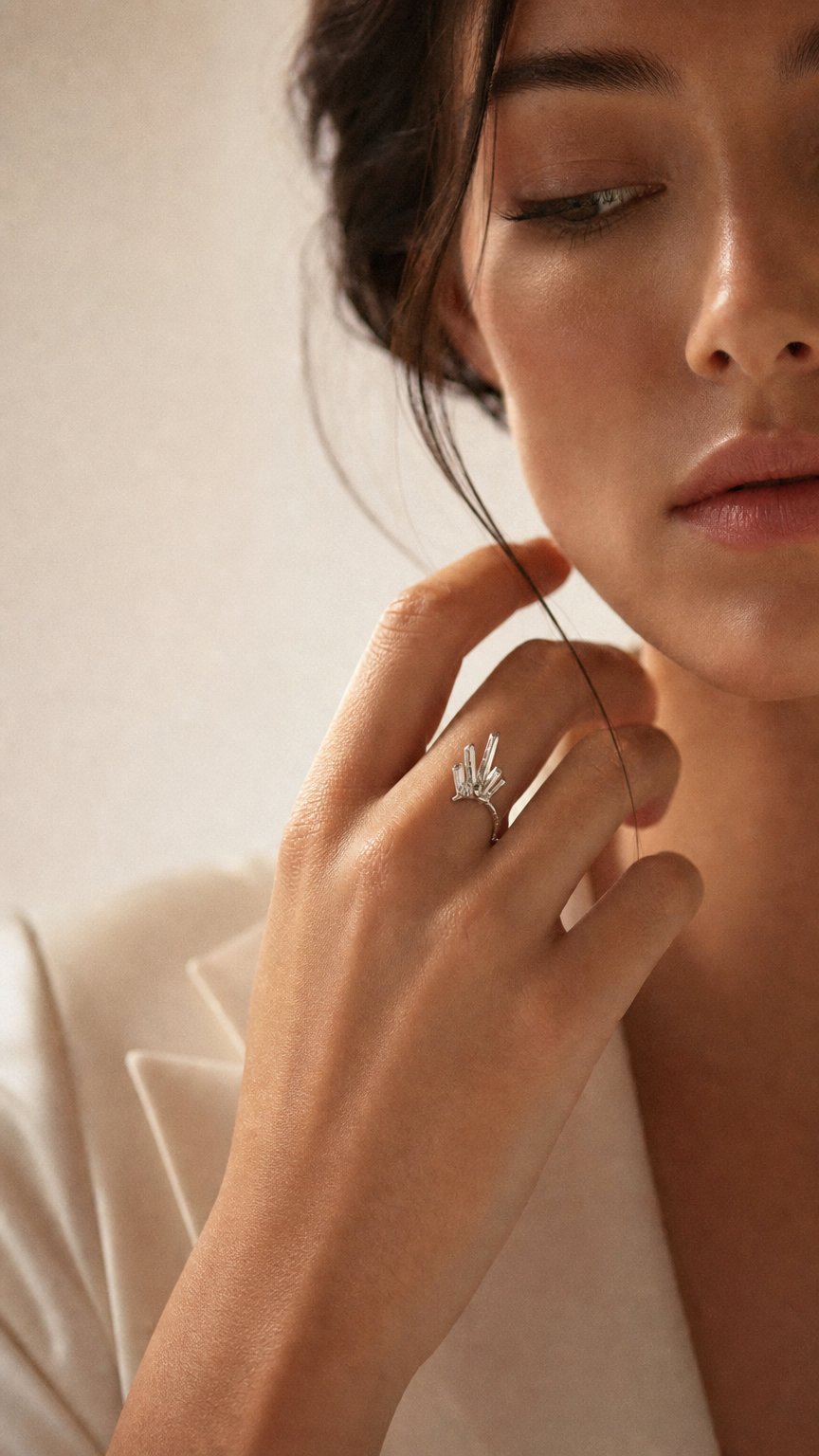 AI product shot of Ring 24 - Medium Crystal