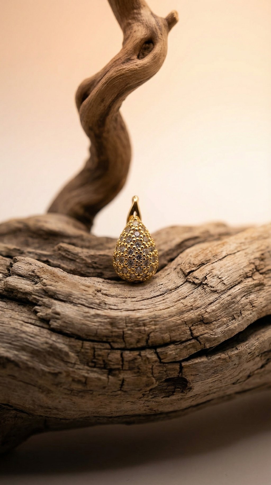 AI product shot of Gold Teardrops