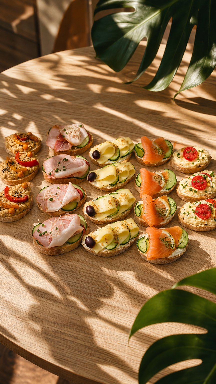 AI product shot of Canapés, Mix | 10 Stk. belegte Brötchen