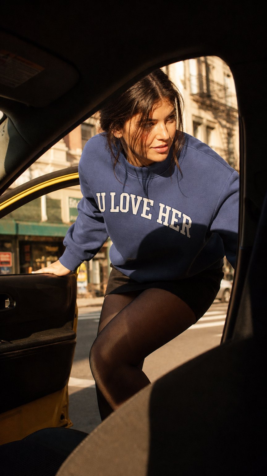 AI product shot of U LOVE HER Mockneck