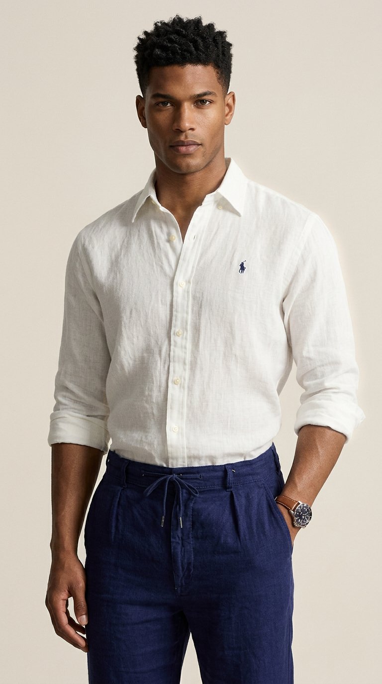 AI product shot of Lightweight Linen Shirt – All Fits
