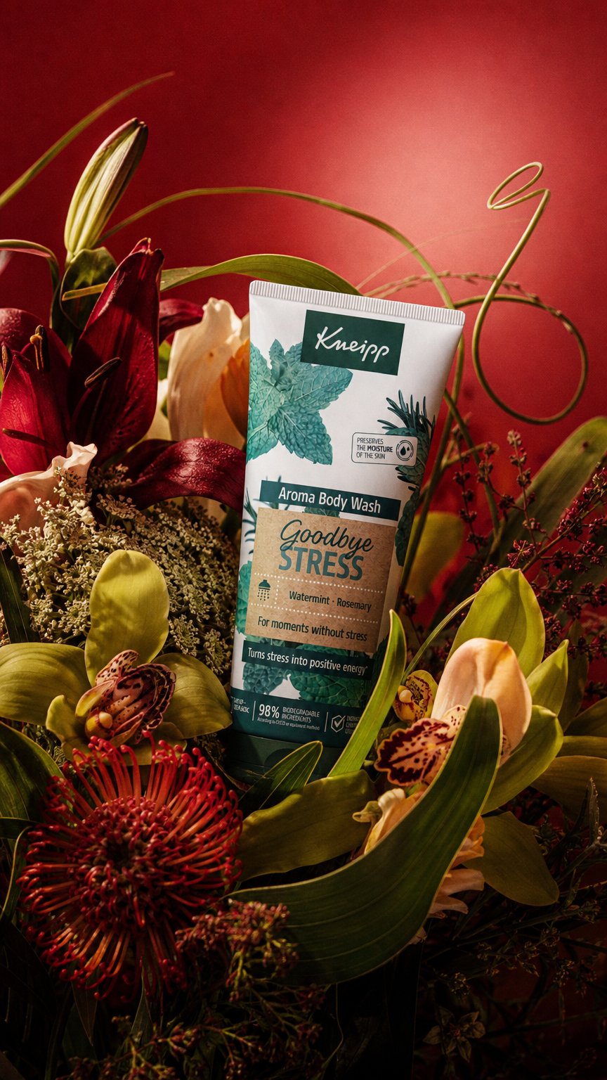 AI product shot of Kneipp sprchový gel Goodbye Stress 200 ml