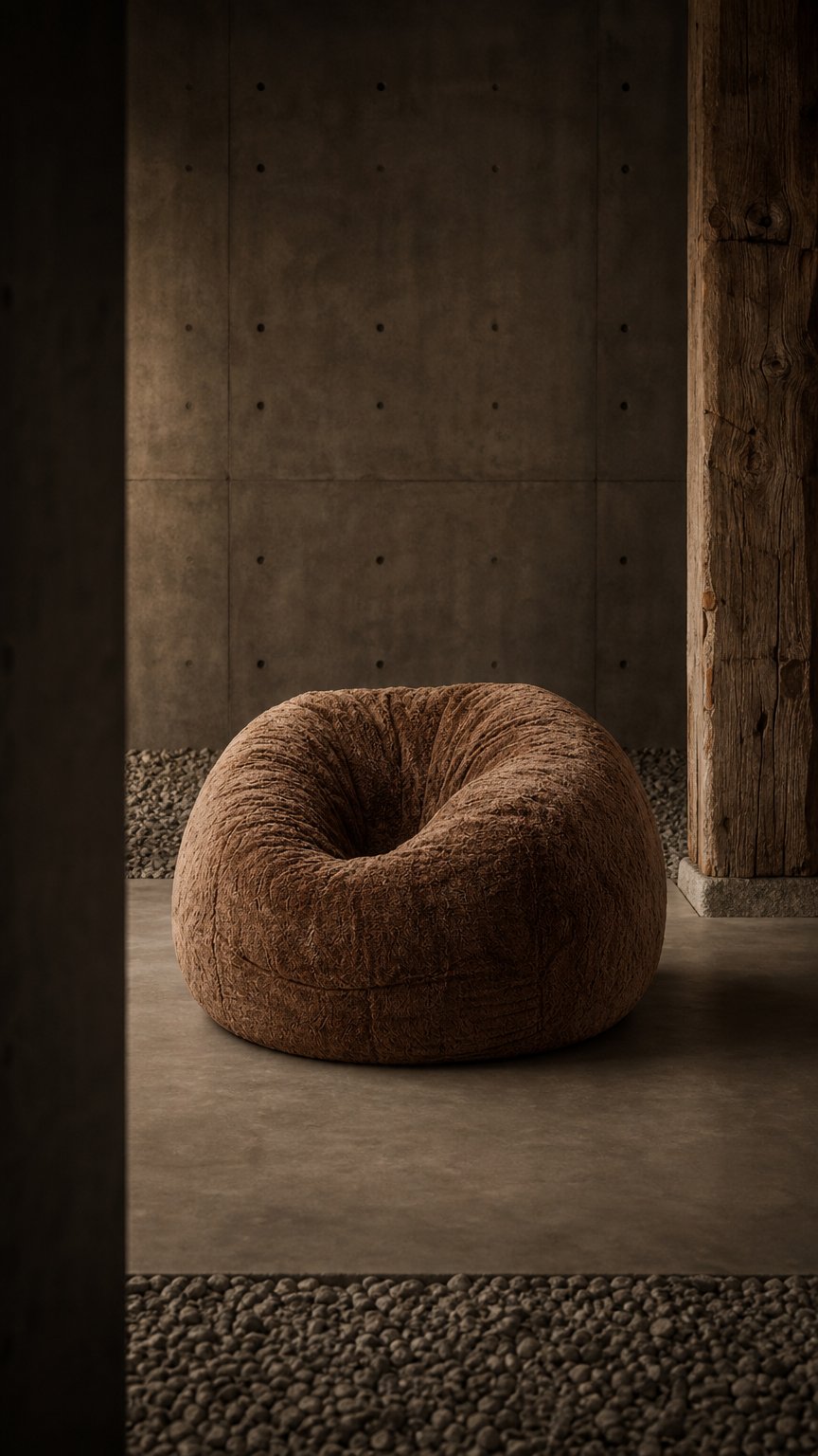 AI product shot of Giant 5ft Fluffy Faux Fur Bean Bag Cover without Filler