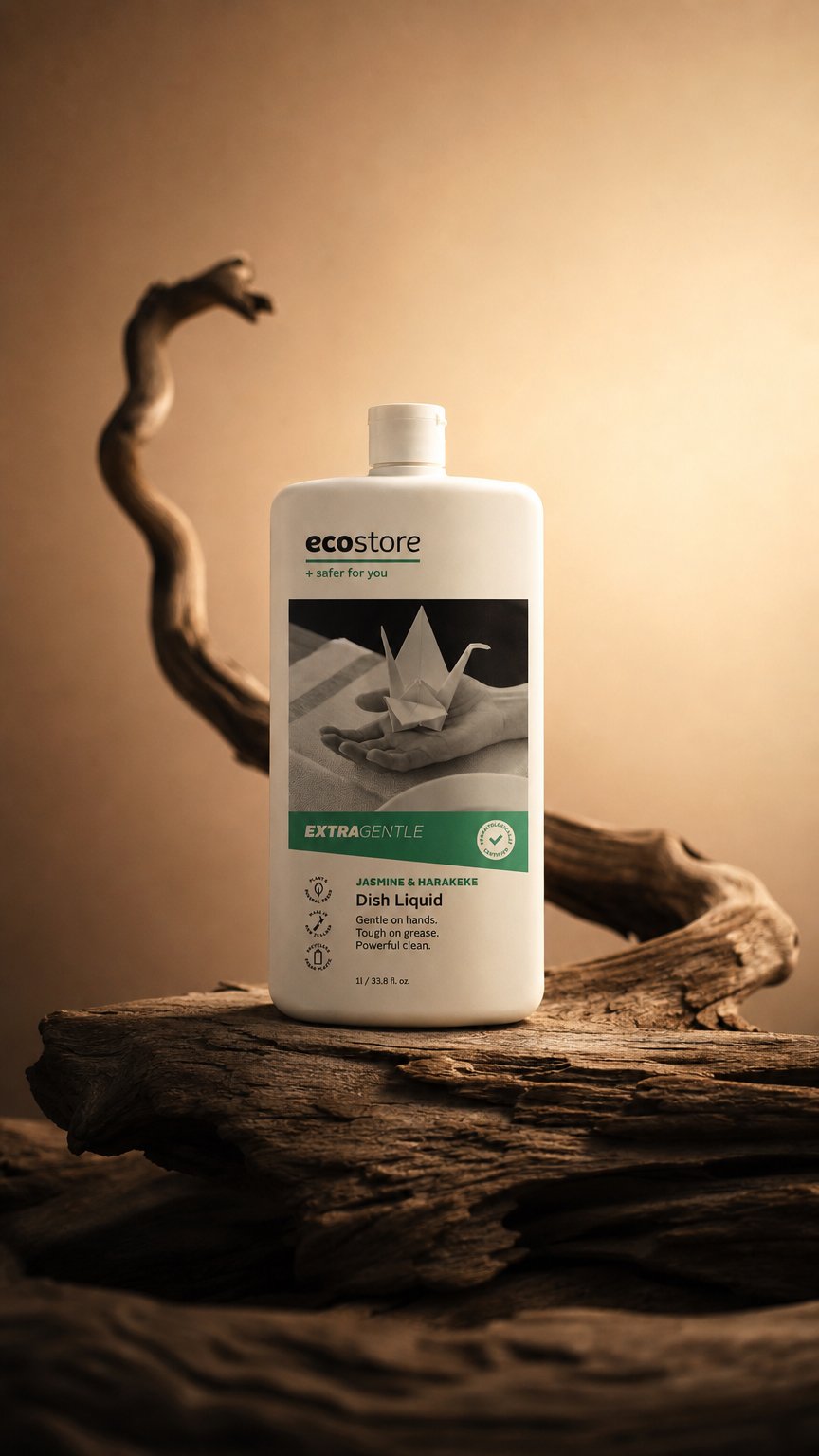 AI product shot of Extra Gentle Jasmine & Harakeke Dish Liquid