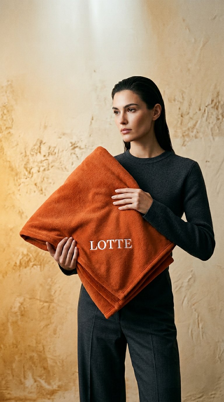 AI product shot of PERSONALISIEREN: Kuscheldecke „Terracotta“ – Hygienisch, kochfest, hochwertig & personalisierbar - 3 Größen